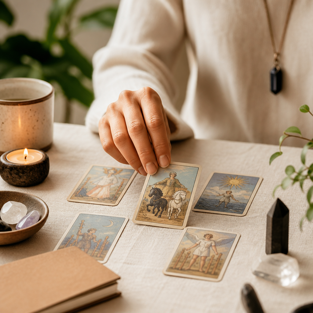 Lá bài The Chariot Tarot tượng trưng cho ý chí, phương hướng và quyết tâm