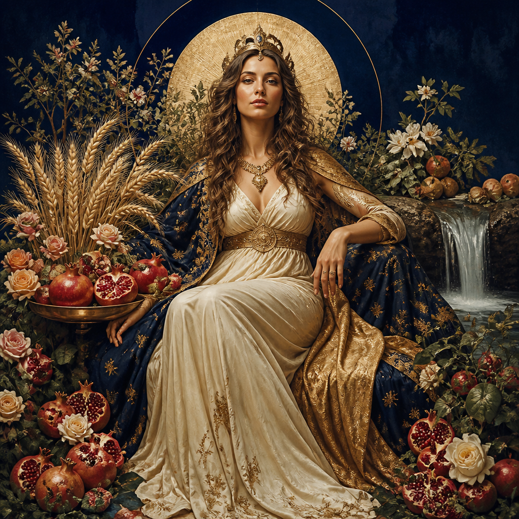 The Empress Tarot card archetype representing abundance, creativity, nurturing, fertility, beauty and growth