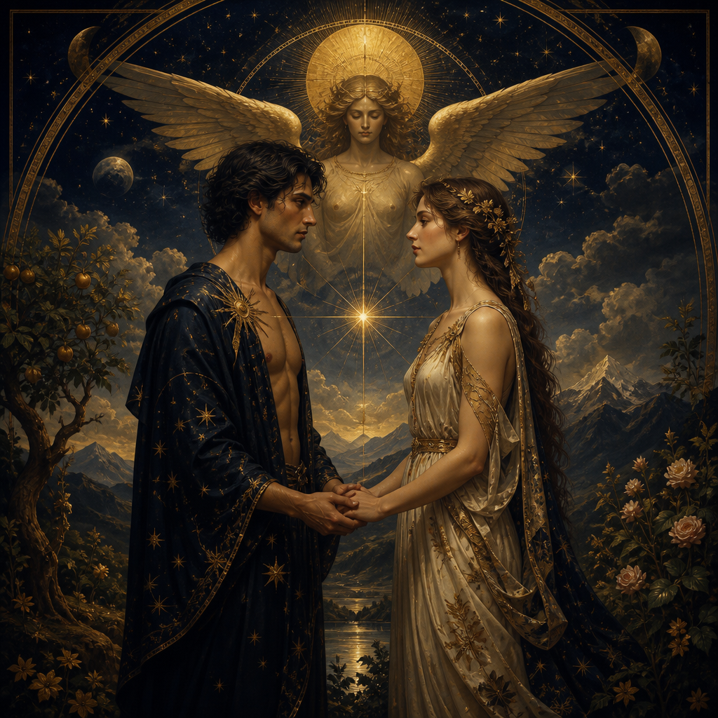 The Lovers Tarot card symbolism of relationships, aligned values, attraction, and meaningful choices